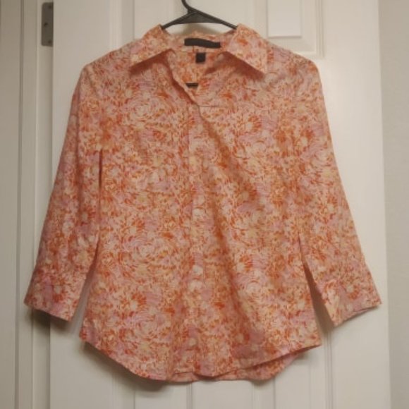 Express Design Studio Floral Button-Up Blouse - Picture 3 of 8